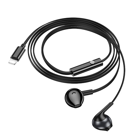 Проводные наушники M115, с микрофоном, Lightning, HOCO, черный