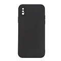 Чехол силиконовый для iPhone X/XS, с микрофиброй внутри, с защитой камеры, X-CASE, черный