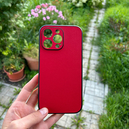 Чехол силиконовый для iPhone 14 Pro Max (6.7), экокожа, DU DU, красный