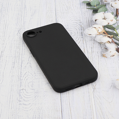 Чехол силиконовый для iPhone 16e, с микрофиброй внутри, с защитой камеры, X-CASE, черный