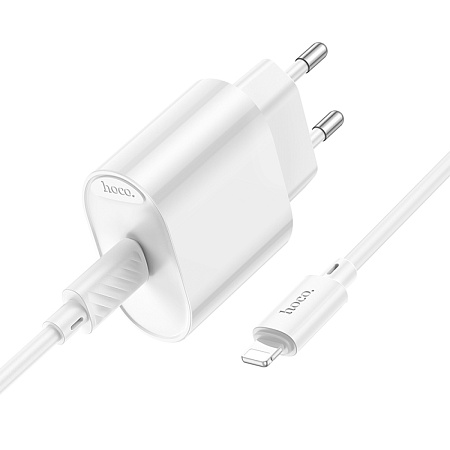 Сетевое зарядное устройство, 1 PD 20W (C109A), HOCO, Type-C to Lightning, белый