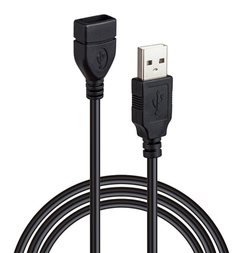 Кабель USB (папа)-USB (мама),  2.0 удлинитель, длина 3 м, цвет черный