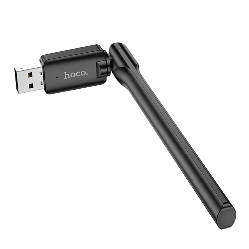 Адаптер WiFi4 USB, HI32, HOCO, антенна, черный