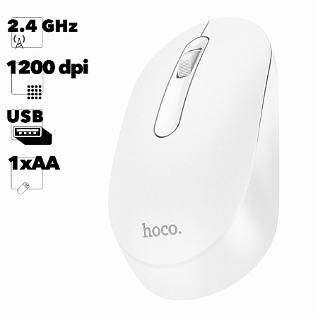 Беспроводная мышка, GM14, HOCO, белая