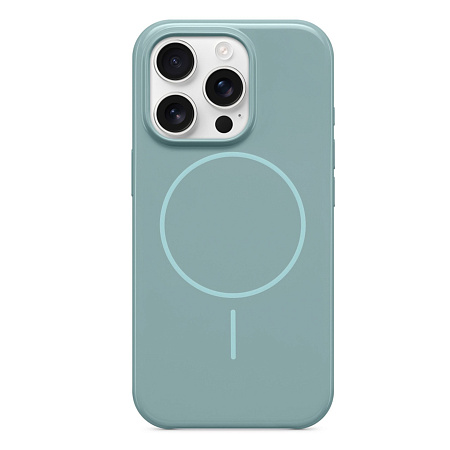 Чехол-накладка для iPhone 16 Pro Max, глянцевый, магнитный (MagSafe), без лого, X-CASE, бирюзовый