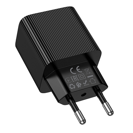 Сетевое зарядное устройство, 1 USB 3.0 QC (CS81A), HOCO, с дисплеем, черный