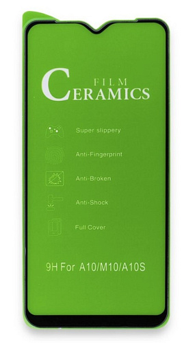 Защитное стекло на Samsung Galaxy A10 (2019)/A10S/M10/M01S, Ceramic, черное, X-CASE