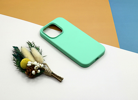 Чехол-накладка для iPhone 14 Pro, Silicon Case, без лого, мятный