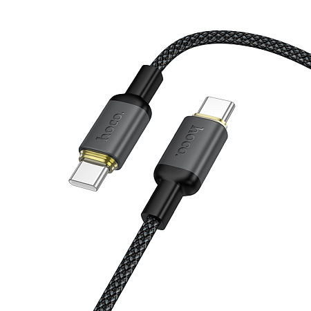 Кабель Type-C на Type-C, HOCO, X128, 1м, 60W, черный
