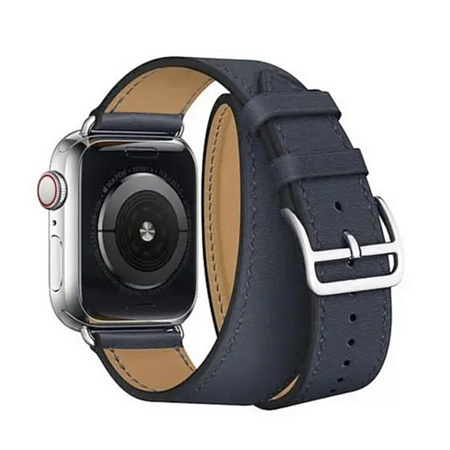Ремешок на руку для Apple Watch 44/45/46/49 мм, HOCO, WA17, коровья кожа, темно-синий