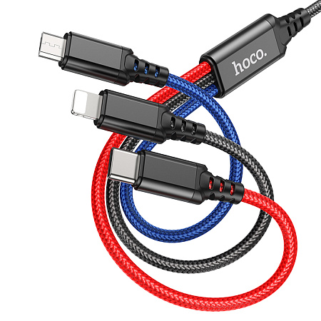 USB   Lightning+Micro+Type-C, X76, HOCO, 