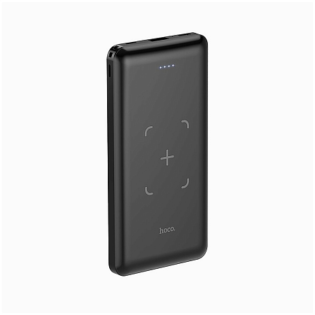 Универсальный Доп. Аккумулятор 10000mAh, J50, HOCO, c беспроводной зарядкой черный