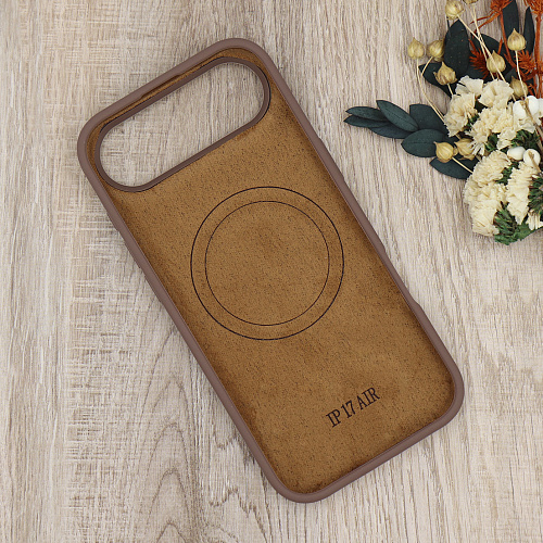 Чехол-накладка для iPhone 17 Air, Silicon Case, магнитный (MagSafe), без лого, X-CASE, коричневый
