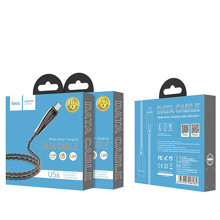 USB Кабель Micro, HOCO, U56, черный