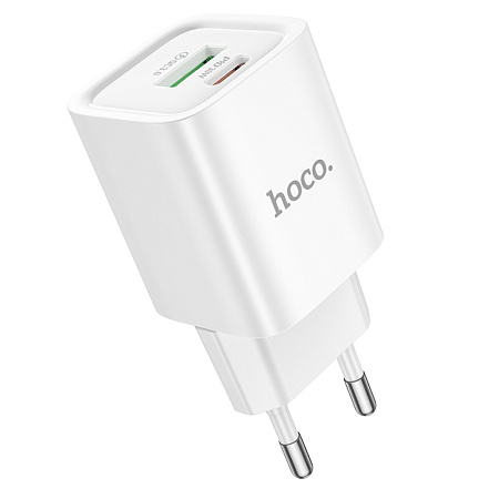 Сетевое зарядное устройство, 1 PD 30W + 1 USB 3.0 QC (C149A), HOCO, мини, белый