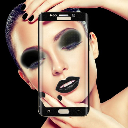 Защитное стекло на Samsung G928F, Galaxy S6 Edge Plus, с загибом, черное, X-CASE