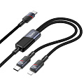 Кабель с 1 Type-C на 1 Type-C и 1 Lightning, U139, HOCO, 100W, черный