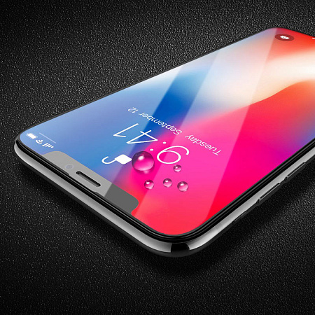 Защитное стекло на iPhone XS Max/11 Pro Max (G2), 3D закруглённое, черное