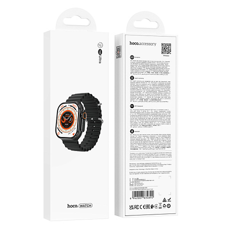 Умные часы Y23 Ultra Smart watch Hoco с поддержкой звонков, черные