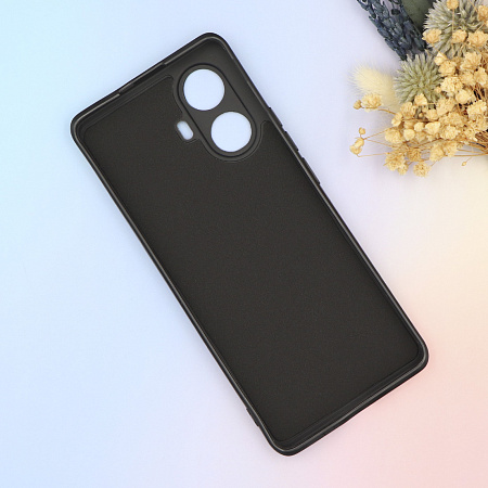 Чехол силиконовый для Realme 10 Pro+ (5G), с микрофиброй внутри, с защитой камеры, X-CASE, черный