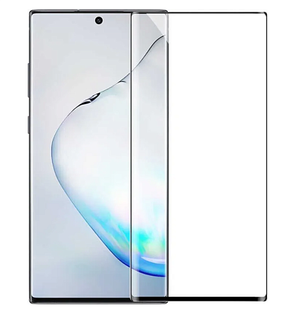 Защитное стекло на Samsung Galaxy Note 10, Полный клей, черное, X-CASE