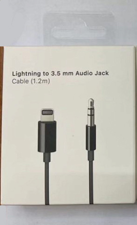 AUX Audio кабель 3,5 мм на Lightning, MH025, высокое качество, черный