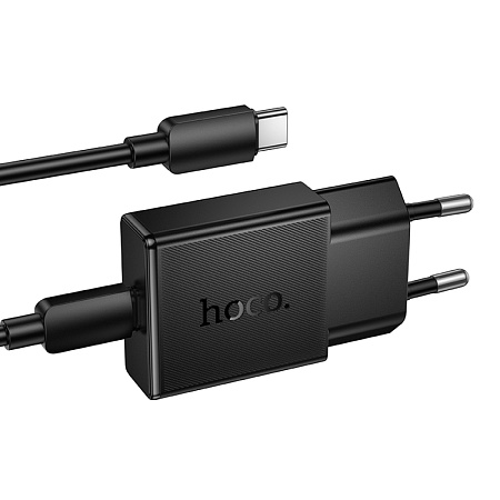 Сетевое зарядное устройство, 1 PD 20W (N72), HOCO, Type-C to Type-C, черный