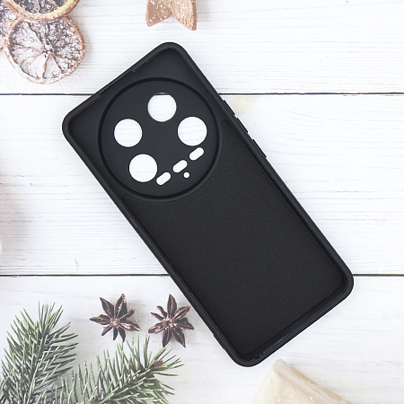 Чехол силиконовый для Xiaomi 14 Ultra, с микрофиброй внутри, с защитой камеры, X-CASE, черный
