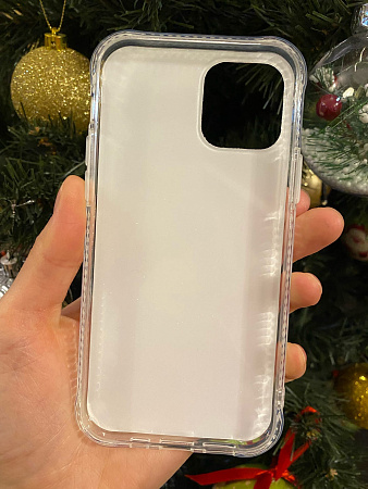 Чехол силиконовый для iPhone 12 (6.1)/12 PRO (6.1), переливающийся, X-CASE, голубой с фиолетовым