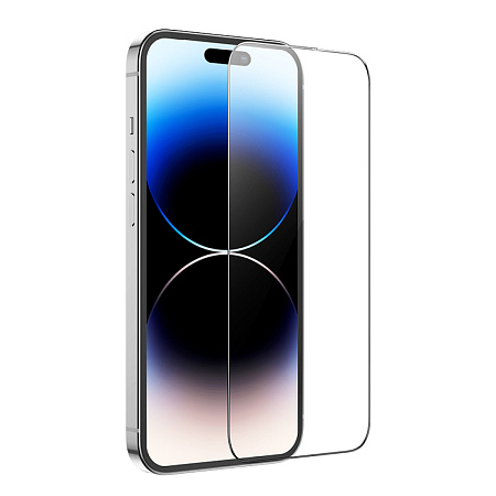 Защитное стекло на iPhone 14 Pro (6.1), 10D, черное, АКЦИЯ+НАКЛЕЙКА В ПОДАРОК