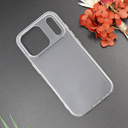 Чехол силиконовый для iPhone 17 Pro, с защитой камеры, X-CASE, прозрачный