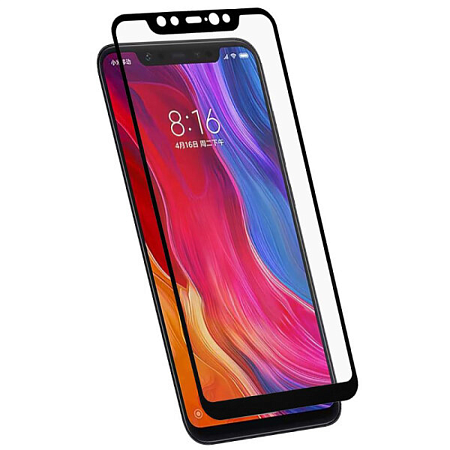 Защитное стекло на Xiaomi Mi 8/Mi 8 Pro, 9D, черный, X-CASE