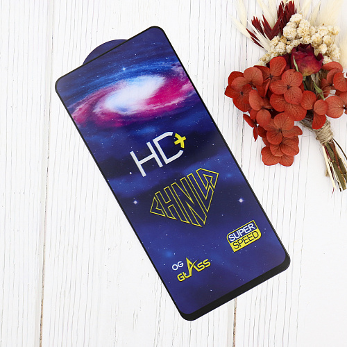 Защитное стекло на Realme 12 (4G), HD, прозрачное с черной рамкой, X-CASE