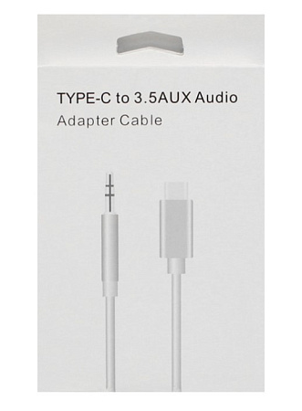 AUX Audio кабель 3,5 мм на Type-C, нейлоновый, черный