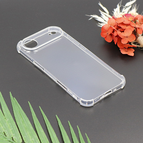 Чехол силиконовый для iPhone 17 Air, усиленные края, с защитой камеры, X-CASE, прозрачный