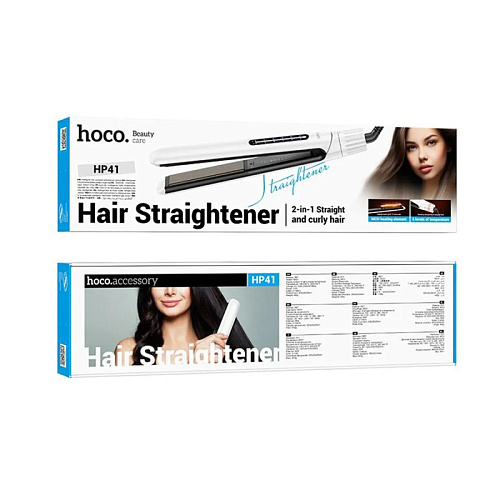Выпрямитель для волос двойного назначения (выпрямление и завивка), HP41, HOCO, белый