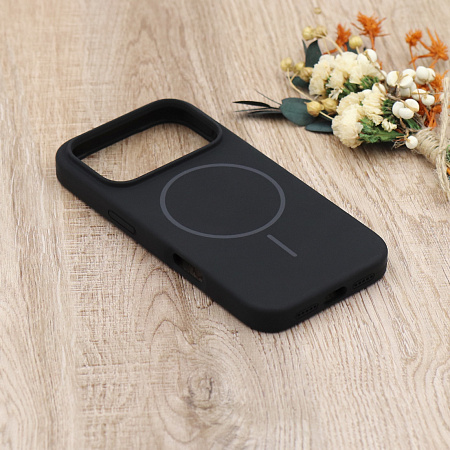 Чехол-накладка для iPhone 17 Pro, Silicon Case, магнитный (MagSafe), без лого, X-CASE, черный