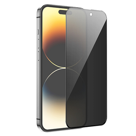 Защитное стекло для iPhone 15 Pro Max, G15, HOCO, Guardian shield series full-screen anti-spy tempered glass, черное