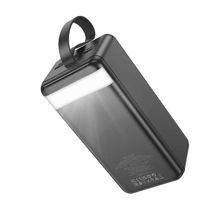 Универсальный Доп. Аккумулятор 60000mAh, J123C, HOCO, 1 USB-A (22.5W)+2 USB-A+1 PD (20W), вход  TC/Mic/Lig, черный