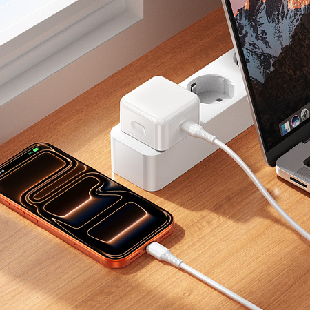 Сетевое зарядное устройство, 1 PD 40W (C161A), HOCO, Type-C to Type-C, цвет белый