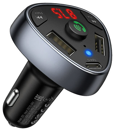 Bluetooth FM модулятор, E51, HOCO, черный
