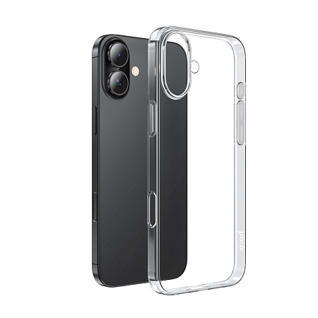 Чехол силиконовый для iPhone 16 Plus, Light series TPU, HOCO, прозрачный