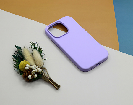 Чехол-накладка для iPhone 14 Pro, Silicon Case, без лого, сиреневый