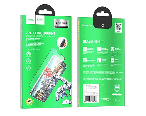 Защитное стекло на iPhone 13 mini (5.4) A28, HOCO, Full screen matte super clear anti-fingerprint, черное
