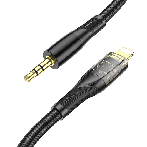 AUX Audio кабель 3,5 мм на Lightning, UPA25, HOCO, черный
