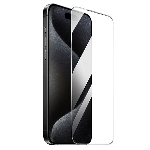 Защитное стекло на iPhone 16 Pro Max, носорог, с сеточкой для динамика, черное, X-CASE