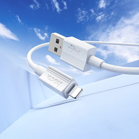USB дата кабель Lightning, HOCO, X107, 1M, белый