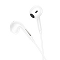 Проводные наушники M92, Plumelet wire-controlled earphones with mic, HOCO, белые