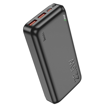 Универсальный Доп. Аккумулятор 20000mAh, J101A, HOCO, выход: 2 USB (22.5W)+1 PD (20W), черный