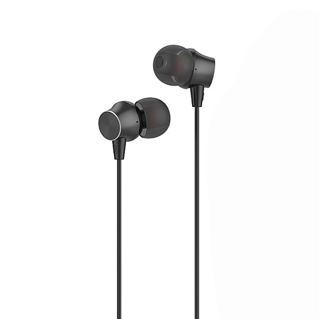 Проводные наушники M51 Proper sound Universal Earphone, HOCO, вакуумные с микрофоном, черные